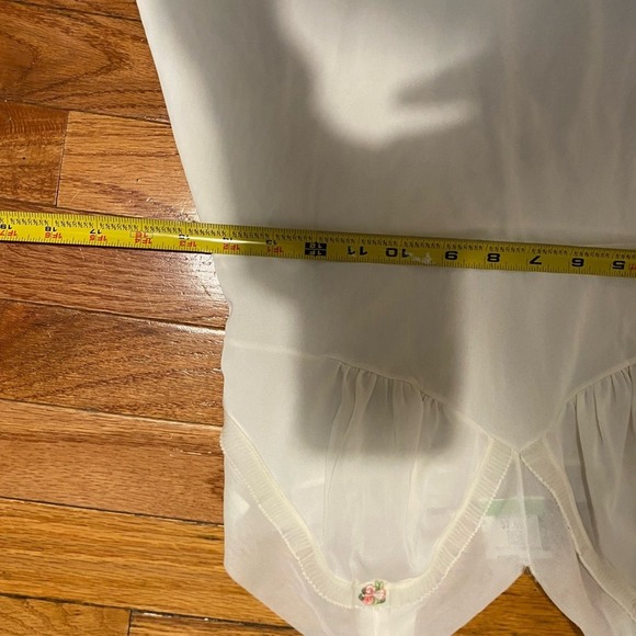 Vintage white Lingerie SLIP Dress 50s lace with rose scallop edge detail size 34 - Picture 12 of 12